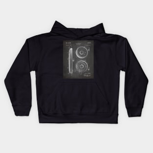 Disc Golf Patent - Golfer Frisbee Art - Black Chalkboard Kids Hoodie